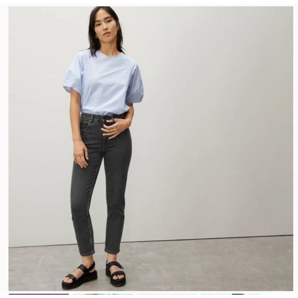 Everlane Denim - Everlane the original cheeky high waist slim jean in washed black, size 29 (jj31